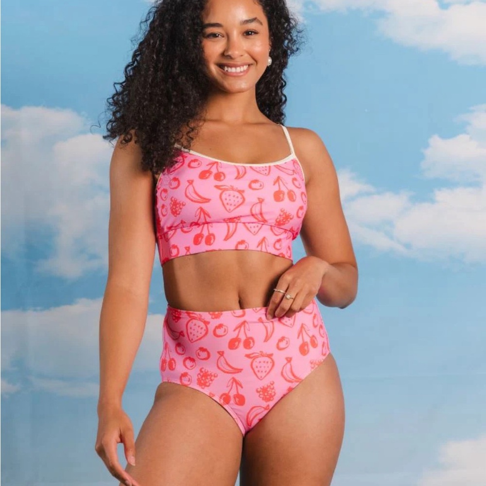 Lime Ricki Fruity Doodles bralette swim top small